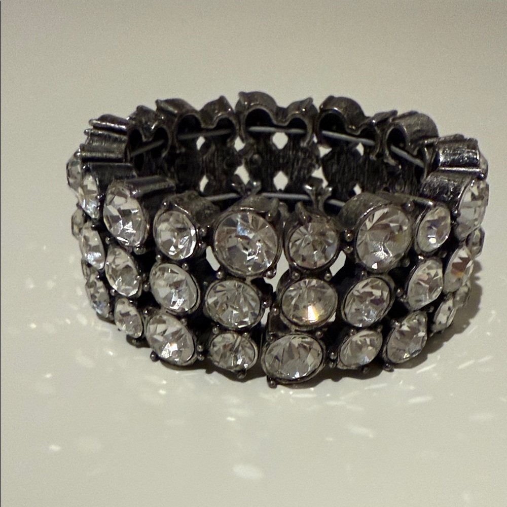 J.Crew Elegant Silver Crystal Bracelet